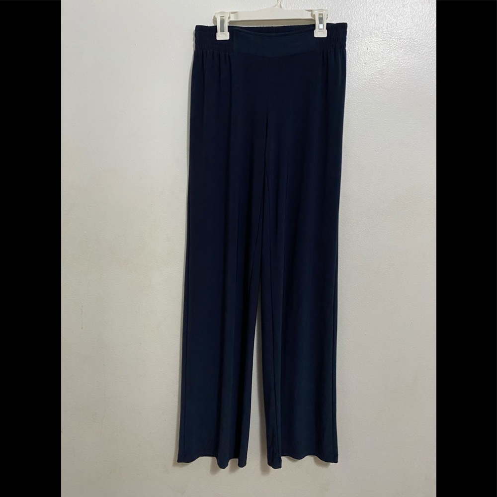 I Iman Global Chic Wide Leg Pull-On Pants Navy Size Small